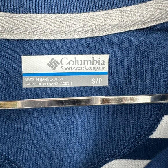 Columbia PFG Men's Super Bonefish Pique Polo Navy Blue sz S NWT Collared Stripe - Picture 3 of 6